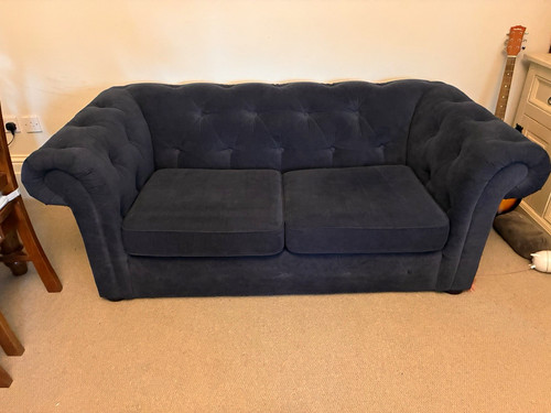 Blue tufted seater pull out - blue, 2-seater